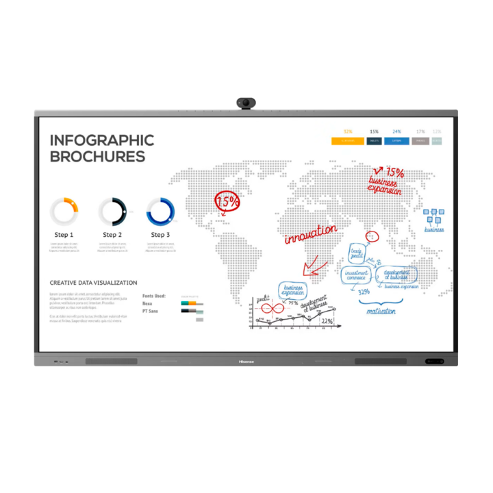 Hisense HIS-75WR6BE 75" 4K UHD interaktīvs plakanā paneļa displejs ar skārienekrānu