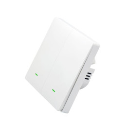 SmartWise B62 UNI Wi-Fi + eWeLink-Remote, 2 grupu viedais sienas slēdzis, universāls vads, fiziska spiedpoga, balta