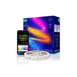 Nous F5 viedā Tuya Wi-Fi RGBIC (kontrolējama pa mikroshēmai) LED lente, 10 metri