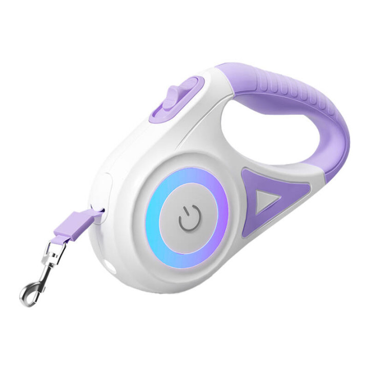 Rojeco Dog automātiskā pavada LED 5 m (violeta)