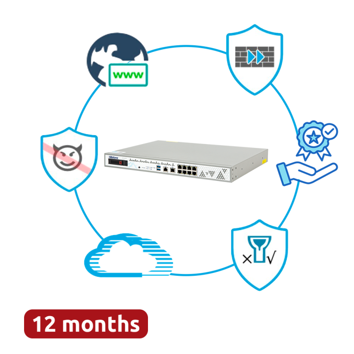 HILLSTONE HILL-A2600-PPRM-12 12 portu Gigabit PoE+ pārvaldāms slēdzis, 240W
