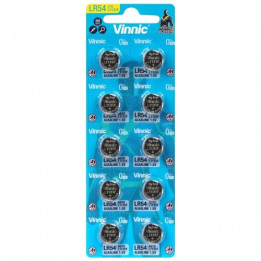 Vinnic L1131 LR54 189 RW89AG10 KA54 LR1130 L1131 V10GA 68mAh 1.5V Alkaline Baterijas 10 gab.