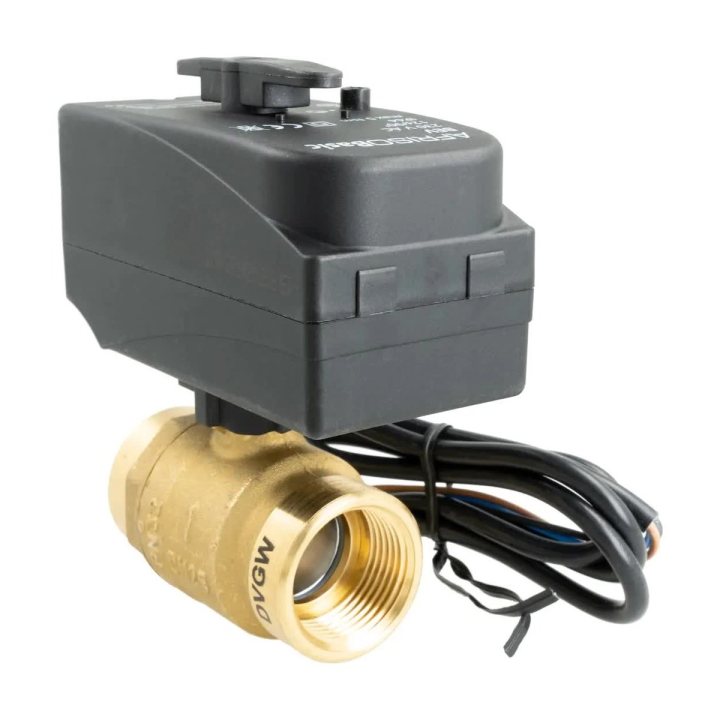 AFRISO BEV – 2 virzienu zonu vārsts ar izpildmehānismu, DN25, Rp __LIN_KEEP_NUMBER_4", Kvs 60 m³/h, 230 V AC, NC