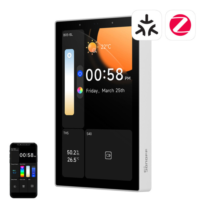 SONOFF NSPanel Pro 120 Smart Control Panel Matter WiFi/Bluetooth/ZigBee (balts)