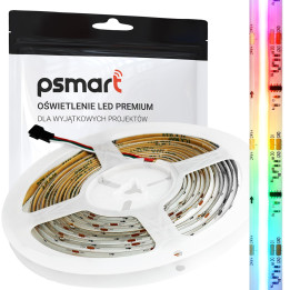 PSMART LED COB sloksne 24V RGB-IC WS2811 JST+INJECT 10mm IP65 720 led/m 5m
