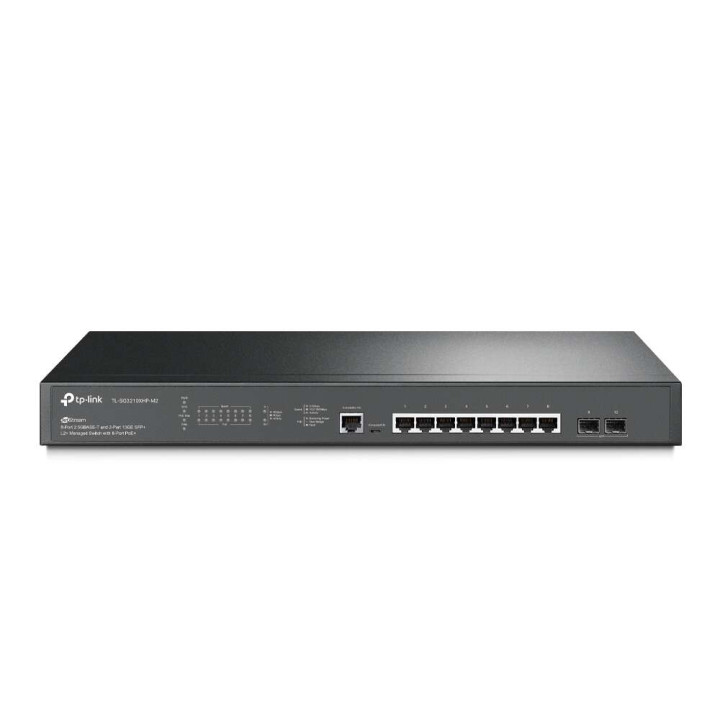 TP-Link :: TL-SG3210XHP-M2 Управляемый коммутатор L2+ JetStream, 8 портов PoE+ 2.5GBASE-T, 2 слота SFP+ 10 Гбит