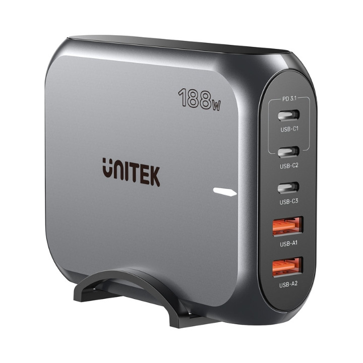 UNITEK P1234AGY01-EU GaN USB зарядная станция – 65W быстрая зарядка нескольких устройств
