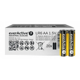 everActive Industrial Alkaline AA / LR6 / MN1500 1.5V 2700mAh akumulatori, 40 gab.