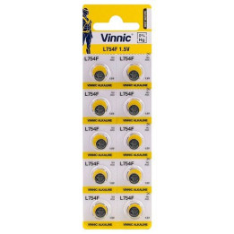Vinnic L754F / AG5 / LR48 / 193 1.5V 60mAh Alkaline pulksteņa baterijas 10 gab.