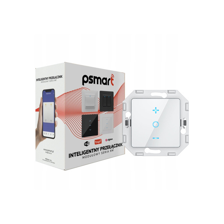 Psmart RM Series 1-Circuit Touch Stikla Dimmer Balts WiFi TUYA