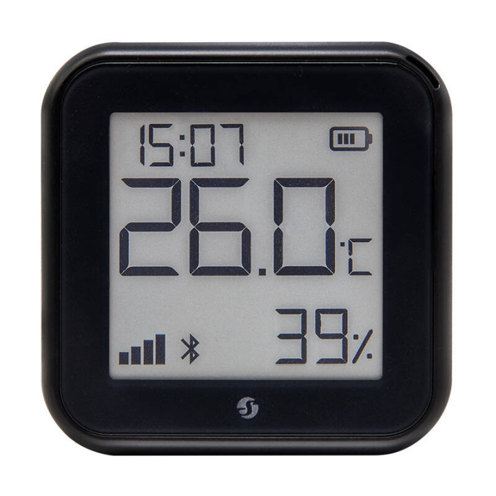 Shelly PLUS GEN3 H&T Wi-Fi + Bluetooth mitruma un temperatūras sensors ar e-papīra displeju (melns) - Sonoff, SmartWise, Shelly 
