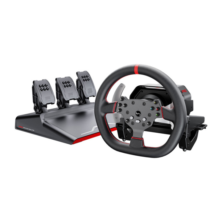 PXN-V10 Pro spēļu komplekts - stūre + pedāļi + stiprinājuma skavas (PC / PS4 / Xbox One / Xbox Series X|S)