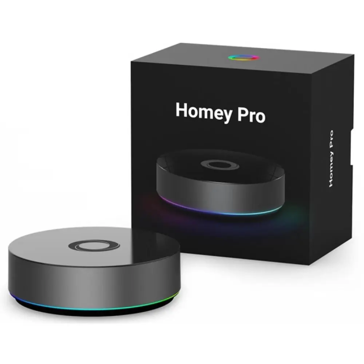 Homey Pro (2026) – profesionāls vietējais viedās mājas centrs, Wi-Fi, Zigbee, Z-Wave, Thread, Matter, RF433, IR