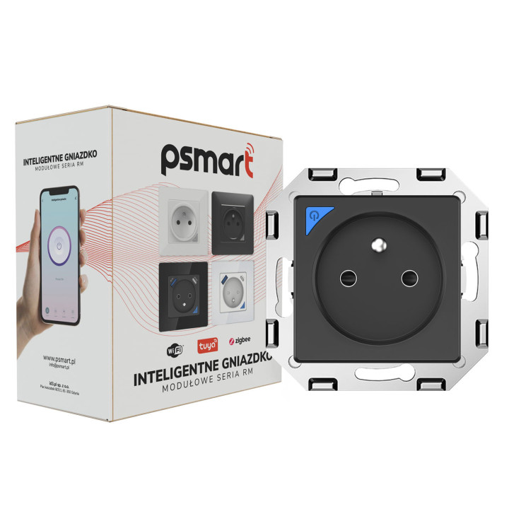 PSMART Black RM ZigBee TUYA mērīšanas ligzda