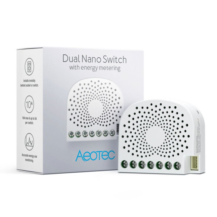 Aeotec Dual Nano Switch ar jaudas mērīšanu