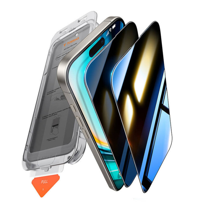 Torras instalējiet galveno privātuma stiklu tālrunim iPhone 16 Plus
