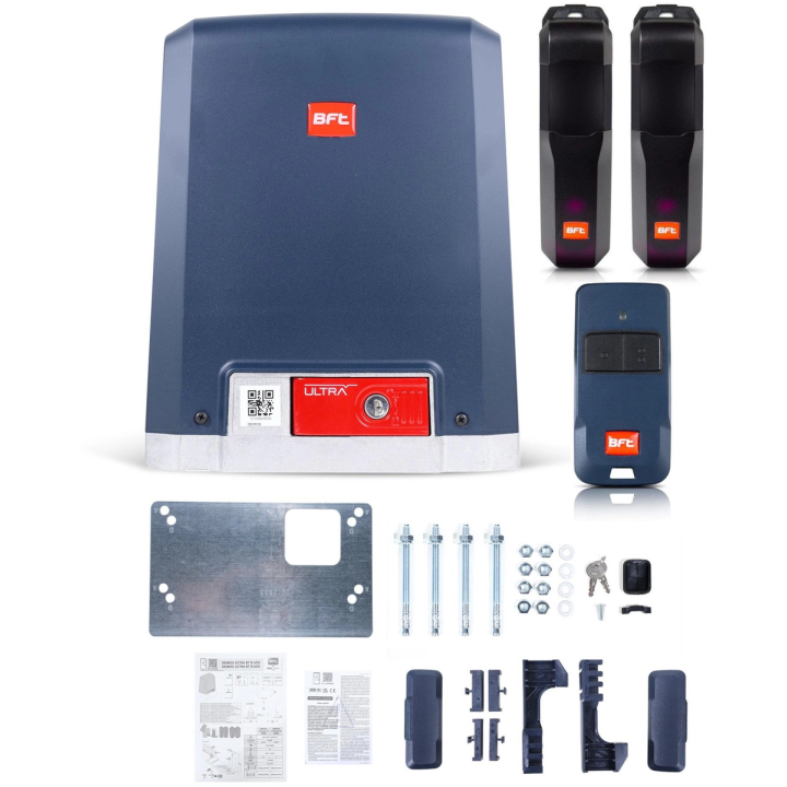 Komplekts BFT DEIMOS Ultra BT B600 EE KOMPLEKTS - 600 kg bīdāmo vārtu piedziņa ar MERAK vadības paneli