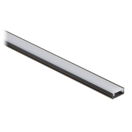 LED lentes profils ar pārsegu PR-LED/SB/2M 2m Melns Pretestīgs