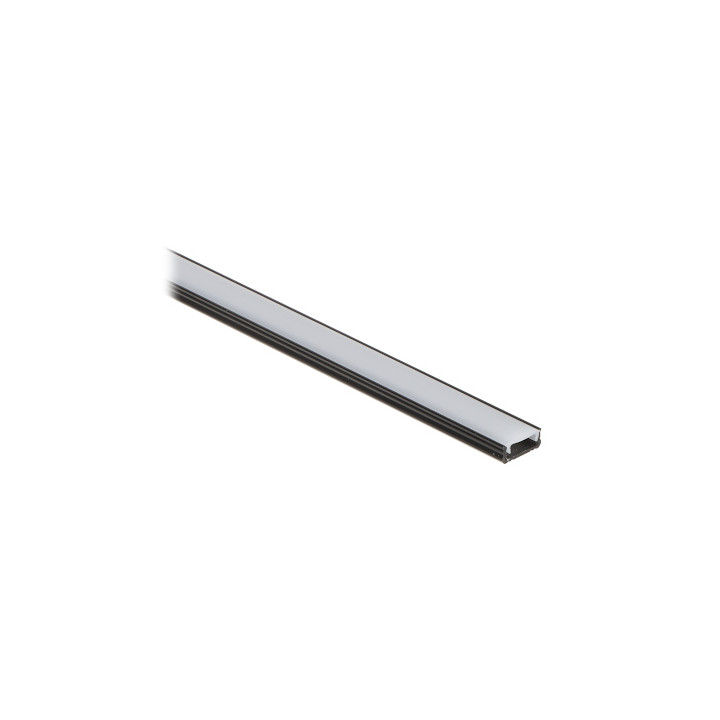 LED lentes profils ar pārsegu PR-LED/SB/2M 2m Melns Pretestīgs