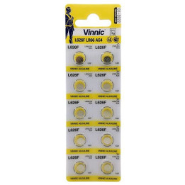 Vinnic L626F / AG4 / LR66 1.5V 19mAh Alkaline pulksteņa baterijas 10 gab.