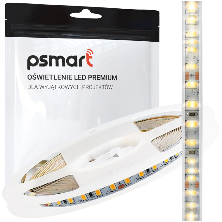 PSMART Taśma LED 24V WW 3000K 2835 IP20 8mm 120led/m 5m