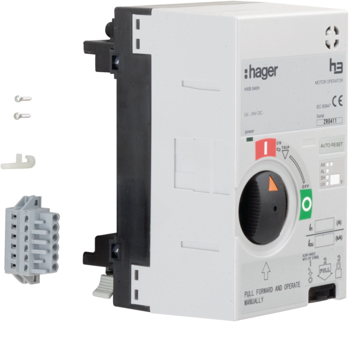 Hager HXB040H Motora operators x250 24V DC