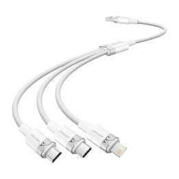 Кабель USB 2.0 А на 3в1 3А Vention CTPWG 1.5M (белый)