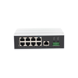 VidiLine ViDi-DF0801FE 8-портовый коммутатор PoE, бюджет 80 Вт, DIN-рейка, IP40