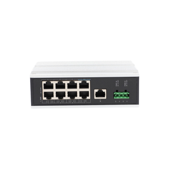VidiLine ViDi-DF0801FE 8-портовый коммутатор PoE, бюджет 80 Вт, DIN-рейка, IP40