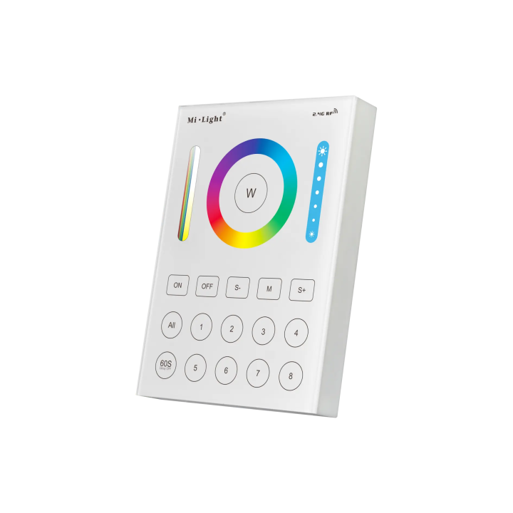 Sienas kontrolieris RGB+CCT 8-zonu 2xAAA B8