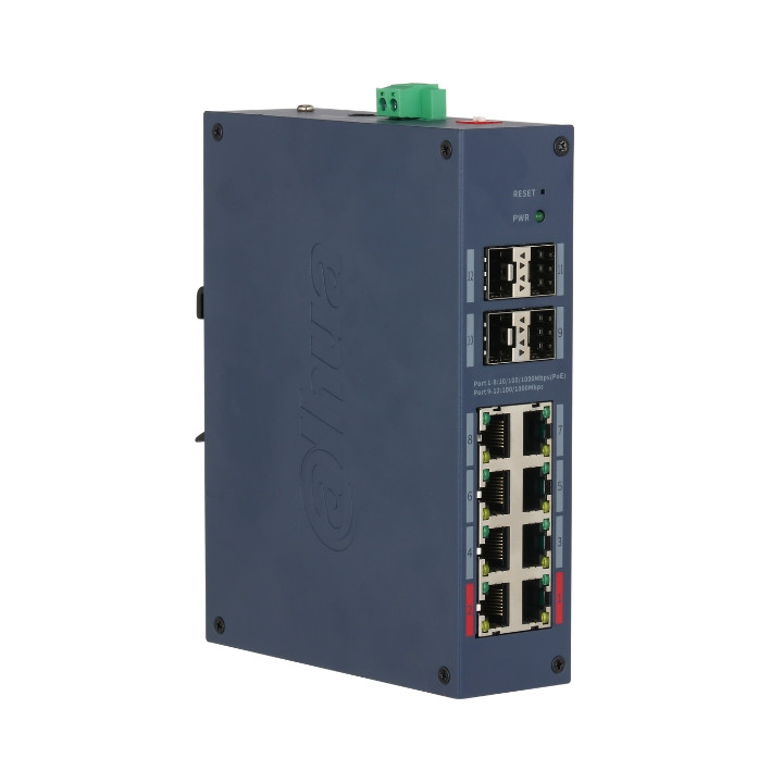 VALDOMAS POE PRAMONINIS KOMUTATORIUS CHS4412-8GT-125 8 ПРИЕВАДО + 4X SFP DAHUA