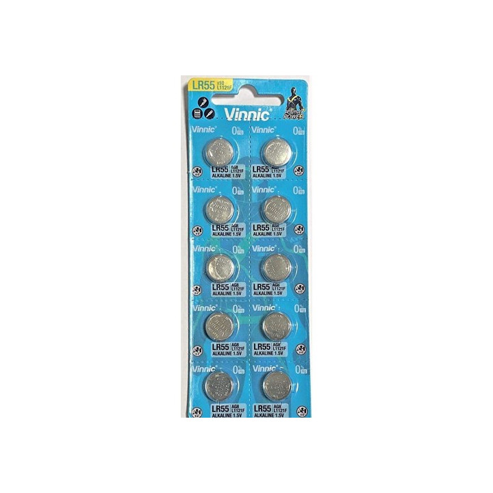 Vinnic L1121F / AG8 / LR55 1.5V 41mAh Alkaline pulksteņa baterijas 10 gab.