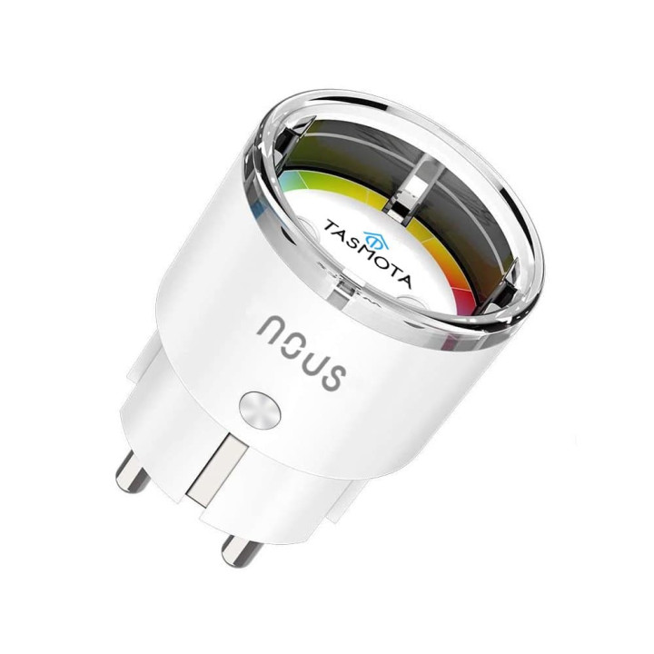 Nous A1T WiFi viedais spraudnis ar jaudas mērītāju, rūpnīcā instalēta Tasmota programmaparatūra un MQTT atbalsts (16A/3680W)