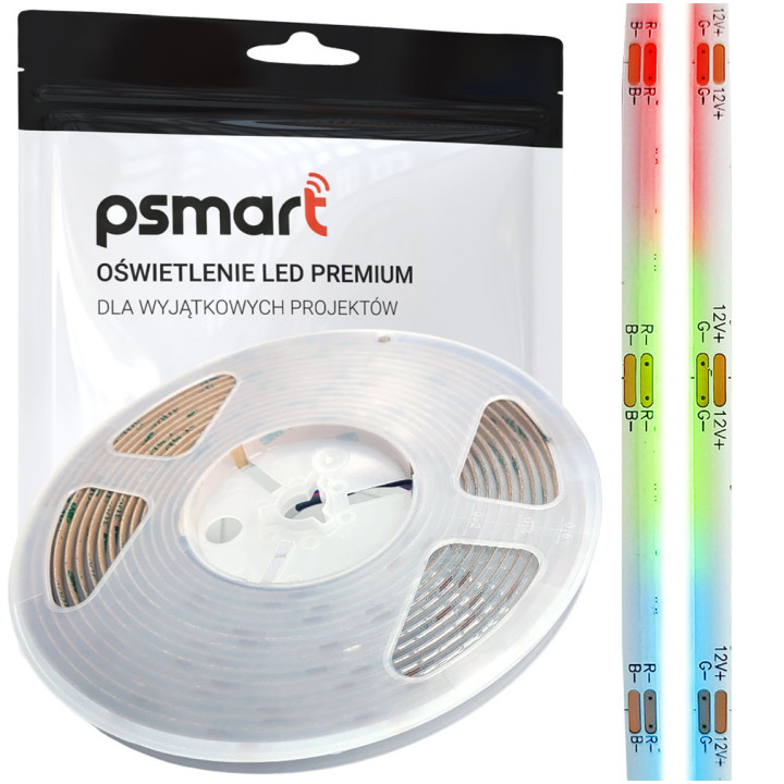 PSMART COB LED sloksne 12V RGB IP20 6.25mm 576LED/m 5m