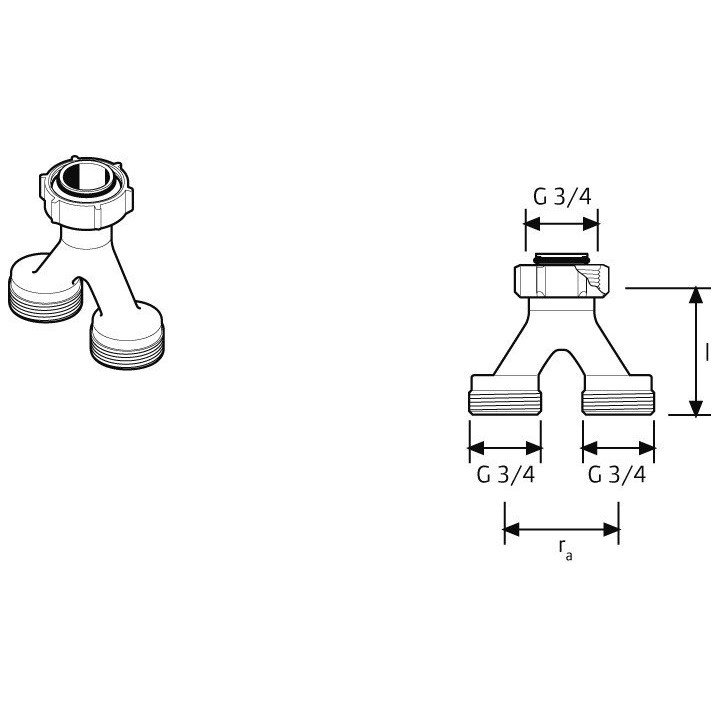 Uponor коллектор смешивания Y-разъем 3/4"
