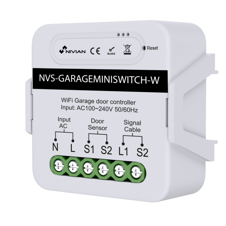 NVS-GARAGEMINISWITCH-W viedais releja modulis no NIVIAN RETAIL