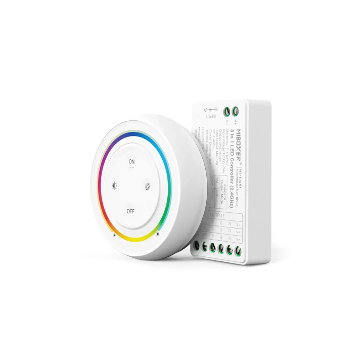 Vadības komplekts Remote + Controller 3in1 RGB/RGBW/RGBCCT 12-24VDC 12A FUT037SA+
