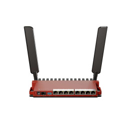 MikroTik L009UiGS-2HaxD-IN беспроводной маршрутизатор, Gigabit Ethernet, Wi-Fi 6 (2.4 ГГц), внешняя антенна, красный