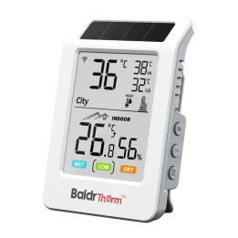 BALDRTHERM HCS596WB ar saules enerģiju darbināms Wi-Fi termohigrometrs