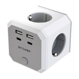 BlitzWolf BW-EC2 8 in-1 strāvas kubs (4 maiņstrāva / 2 x USB-A / 2 x USB-C)