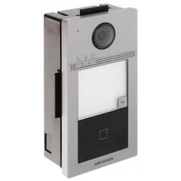 Hikvision DS-KV8113-WME1(C)/Flush 1-кнопочная металлическая вызывная панель для виллы с PoE и 2MP камерой