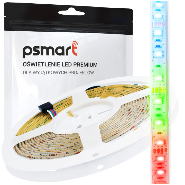 PSMART Taśma LED 12V RGB 5050 IP65 60led/m 5m