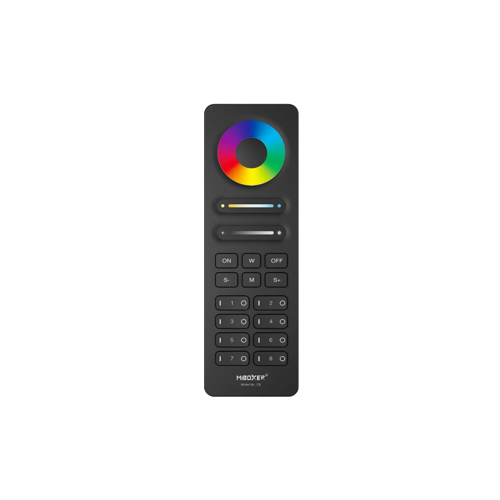 8 zonu RGB+CCT Remote Black C8B
