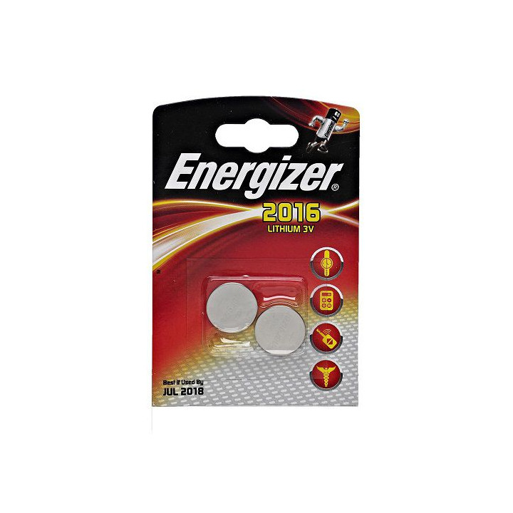 Energizer CR2016 3V 100mAh litija baterijas 2 gab.