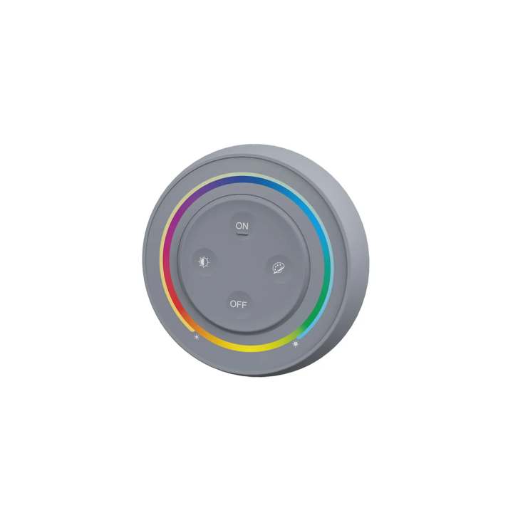 Sienas kontrolieris RGB+CCT apaļš 1-zona 2xAAA pelēks S2-G