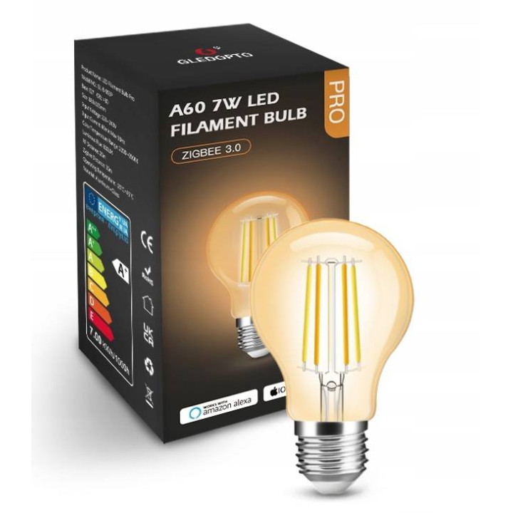 7W CCT Amber A60 ZigBee GL HUE TUYA spuldze