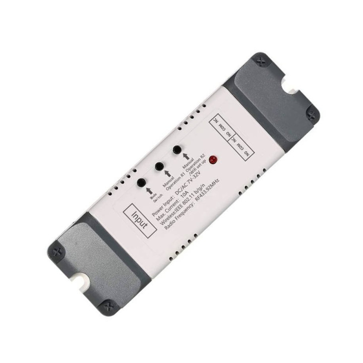 SONOFF 2CH DC 5-32V WIFI+RF BEZ SPRIEGUMA MĀJOKLIS