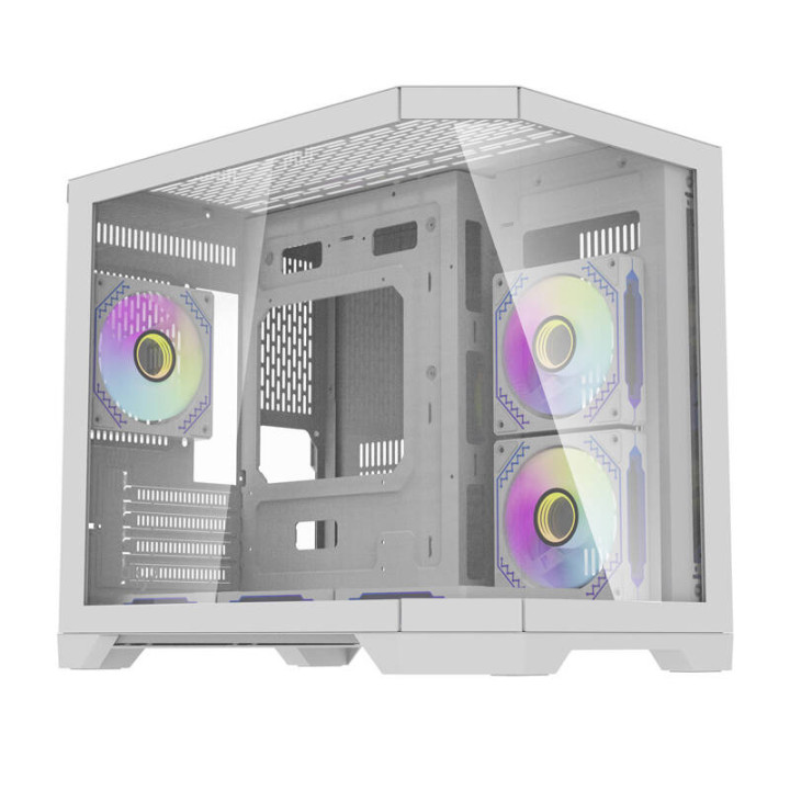 Darflash FT418 datora korpuss + 6 aRGB ventilatori (balts)