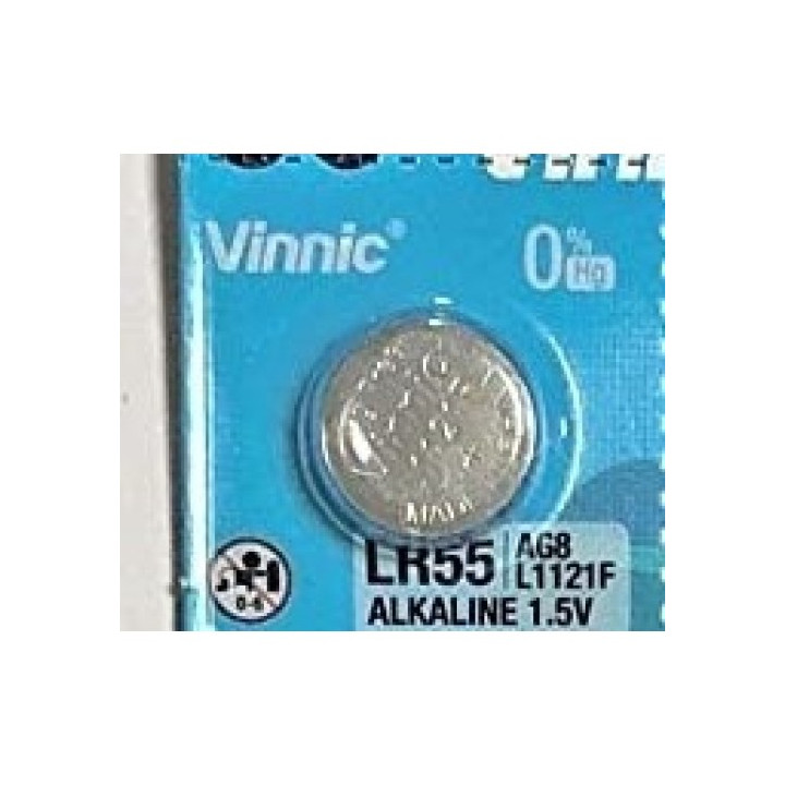 Vinnic L1121F / AG8 / LR55 1.5V 41mAh Alkaline pulksteņa baterijas 1 gab.