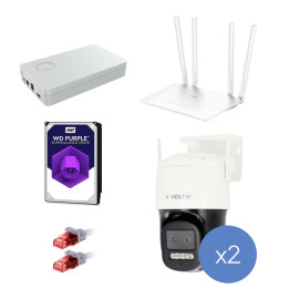 VidiLine ZES-VIDI-515-234-2 IP uzraudzības komplekts 2x 3Mpx PTZ WiFi kameras + NVR